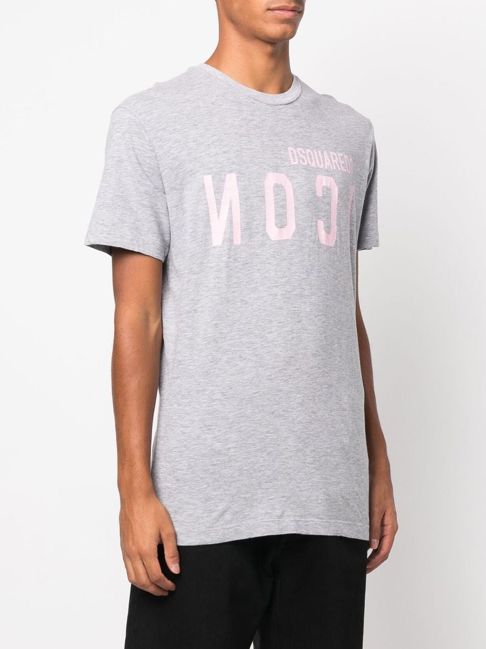 Shop Dsquared2 Reverse Logo-print T-shirt In Grey