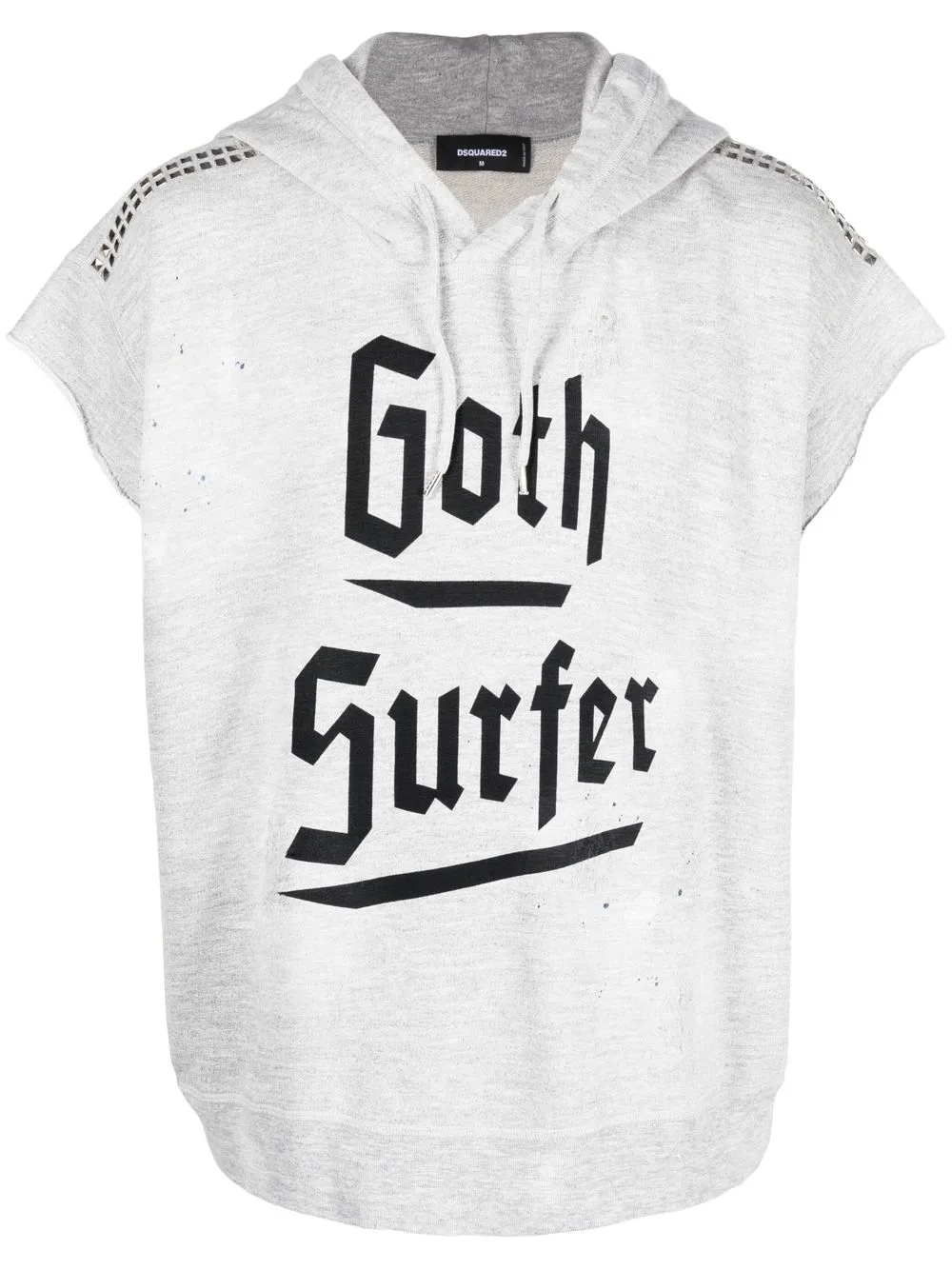 

Dsquared2 hoodie con logo estampado y apliques - Gris