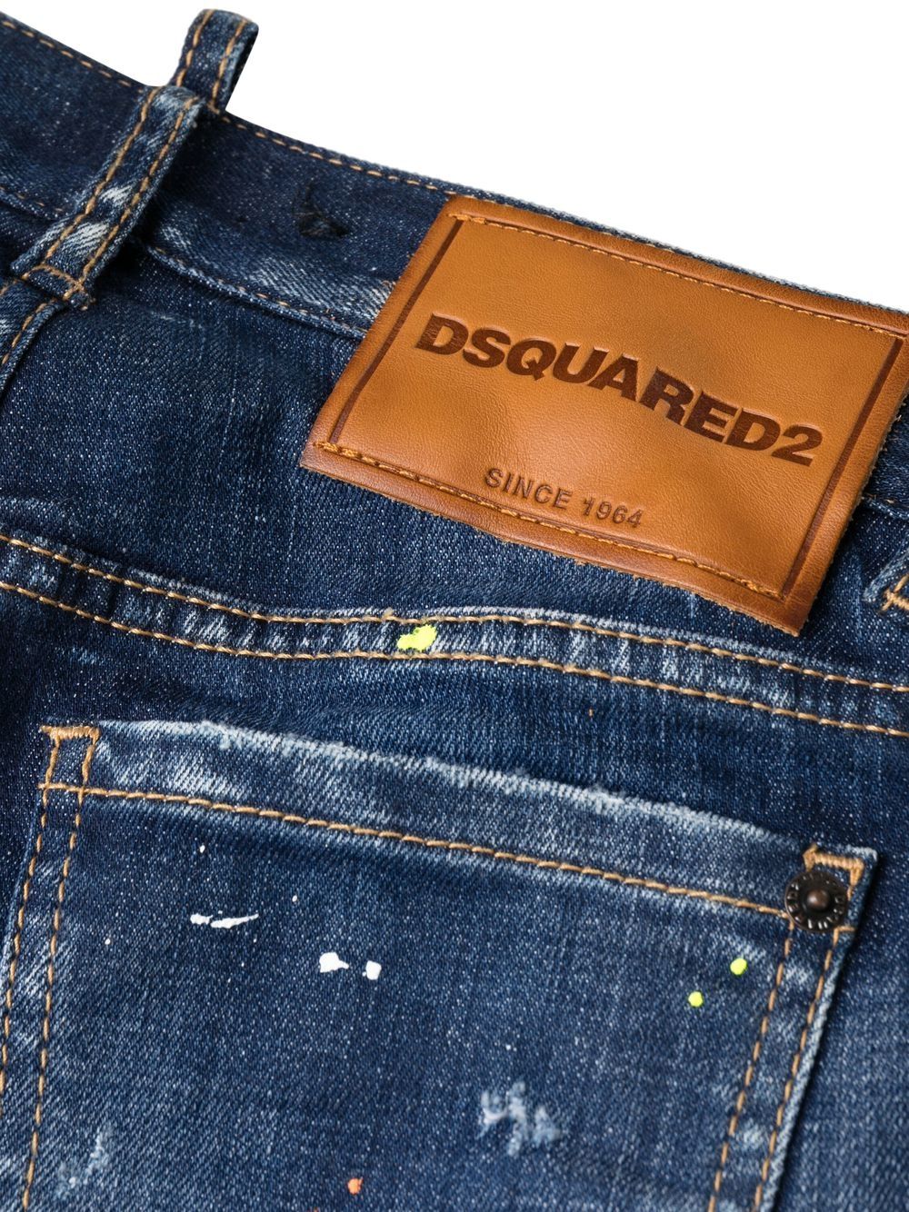 DSQUARED2 cropped paint-splatter jeans Women