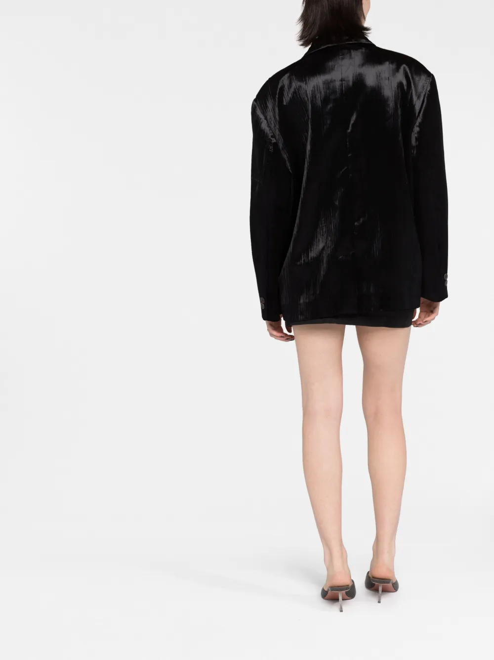 Dsquared2 Stripe 80s Double-breasted Blazer In Black