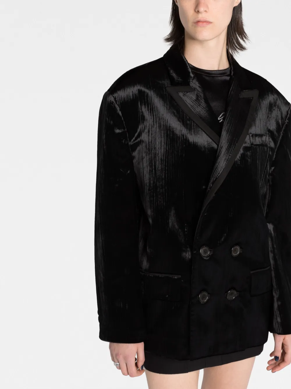 Dsquared2 Stripe 80s Double-breasted Blazer In Black