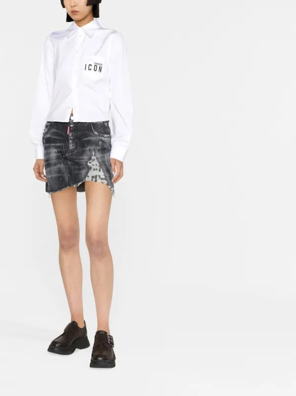 DSQUARED2 ディースクエアード ダメージ デニムミニスカート - Farfetch 