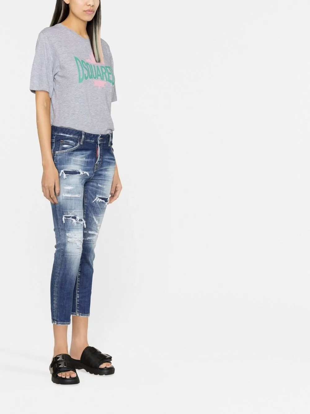 Dsquared2 Logo-print T-shirt In Grey