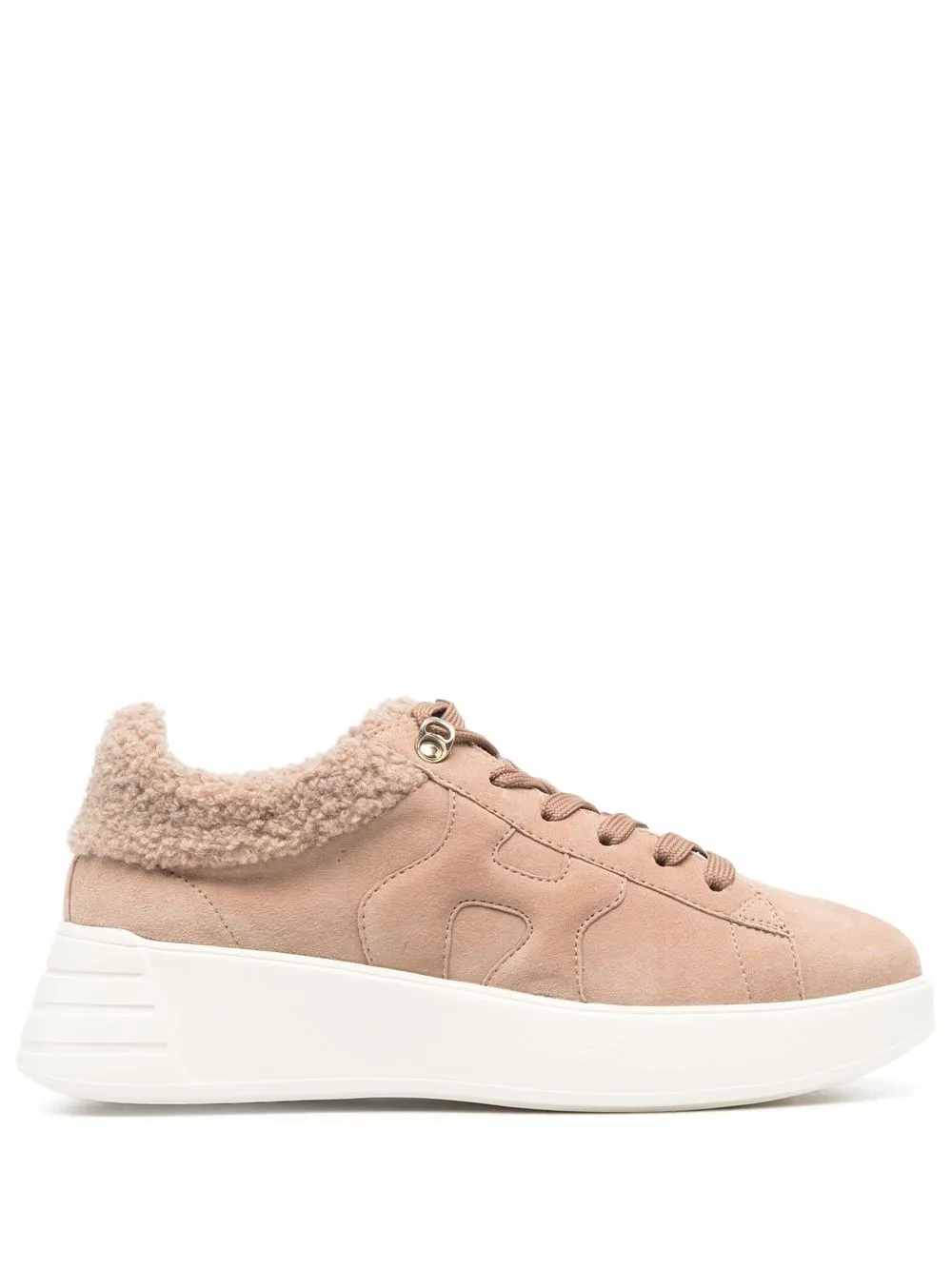 

Hogan furry-detail lace-up sneakers - Neutrals