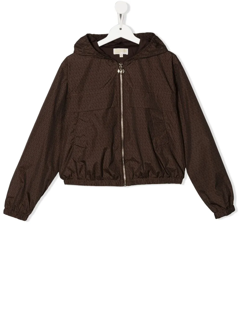 

Michael Kors Kids TEEN monogram-pattern rain jacket - Brown