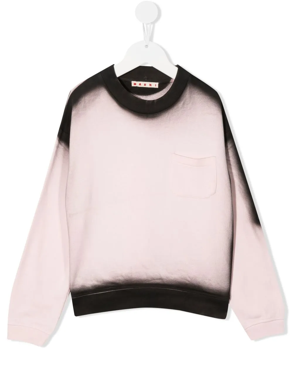 

Marni Kids logo-print sprayed-edge sweatshirt - Pink