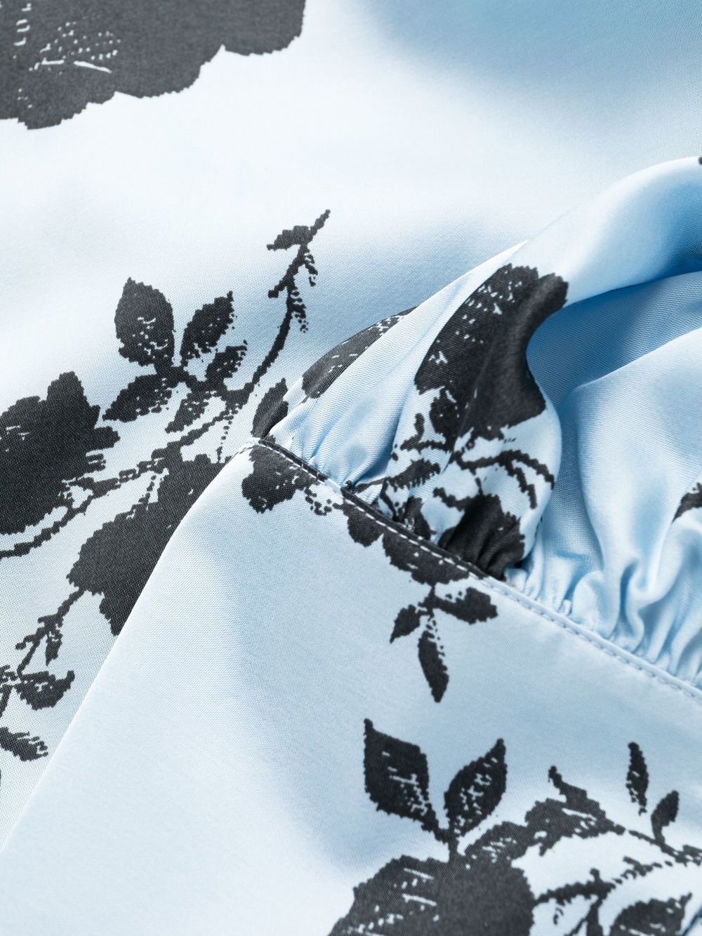 Shop Philosophy Di Lorenzo Serafini Floral-print Mock-neck Dress In Blau