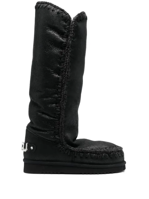 Mou Eskimo 40 rhinestone-logo boots