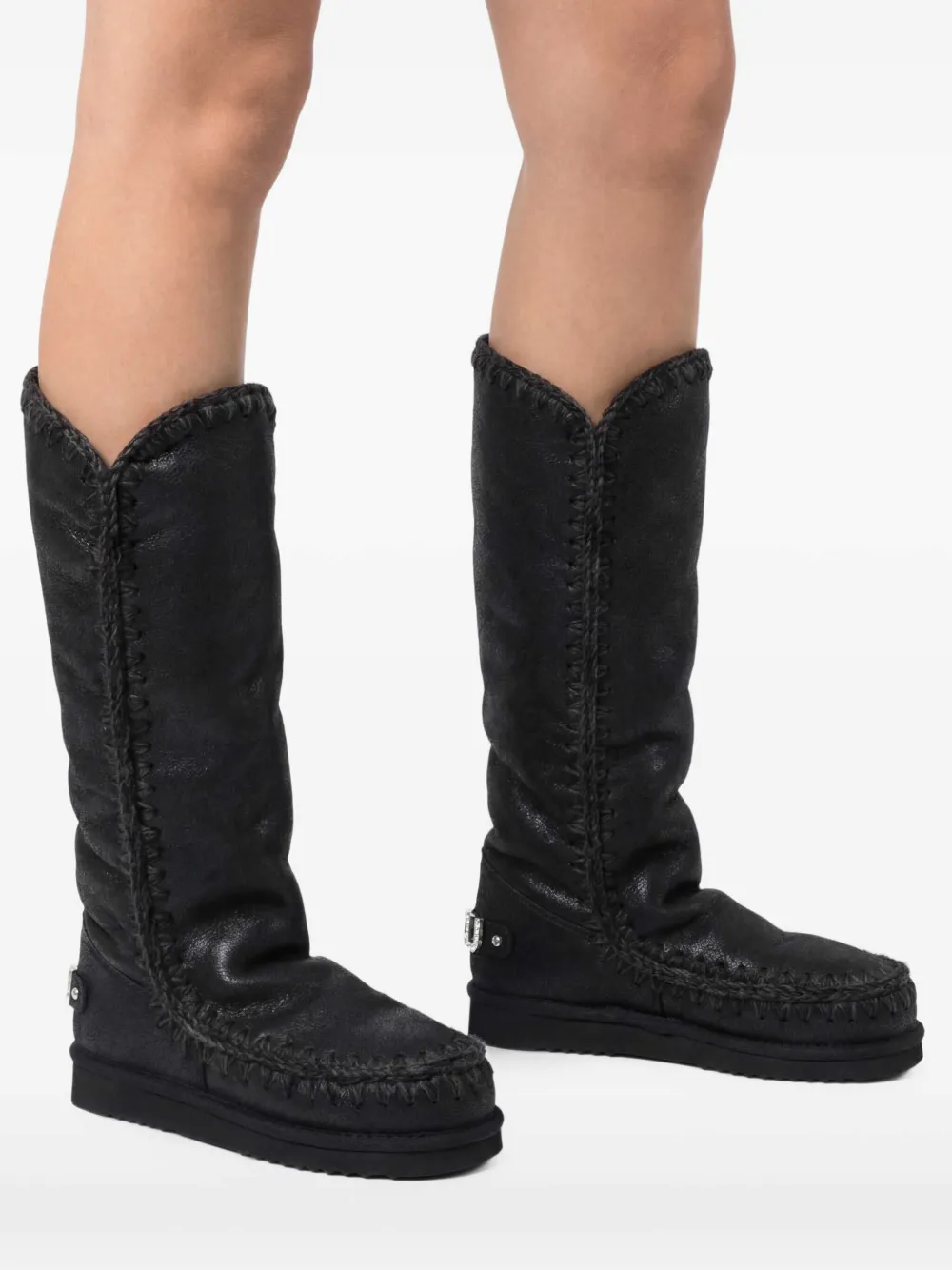  Mou Botas 40 Con Logo De Strass - Negro 
