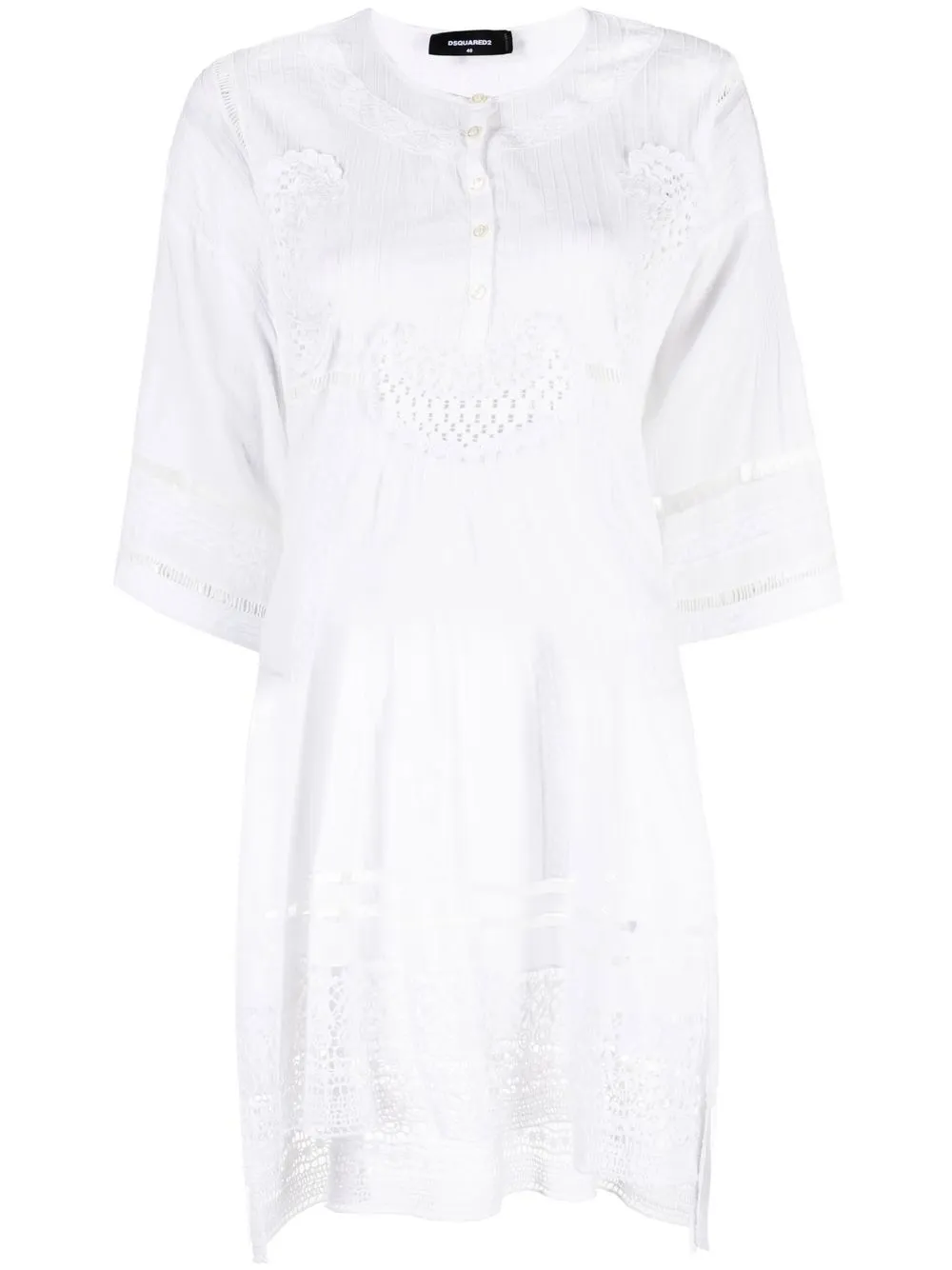 

Dsquared2 vestido con detalles de crochet - Blanco