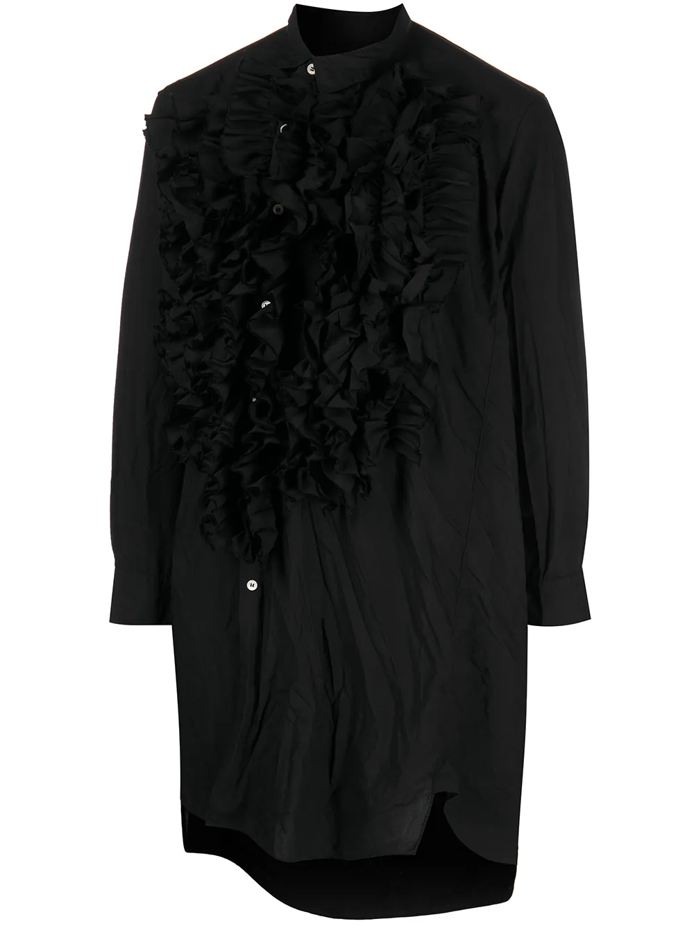 

Comme Des Garçons Homme Plus ruffle-front asymmetric hem shirt - Black