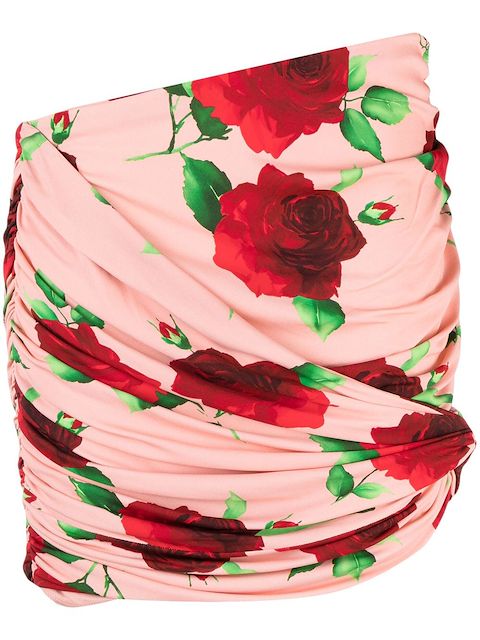 Magda Butrym floral-print ruched mini skirt