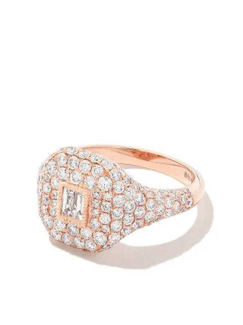 SHAY 18kt rose gold diamond baguette pavé ring