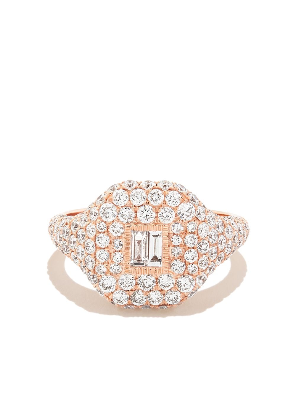Shop Shay 18kt Rose Gold Diamond Baguette Pavé Ring In Pink