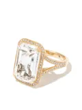 SHAY 18kt yellow gold Portrait topaz and diamond ring