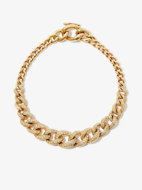 SHAY 18K yellow gold diamond gradual pave link bracelet