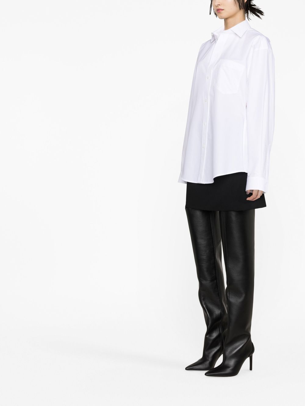 Shop Balenciaga Hourglass-shape Long-sleeve Shirt In White