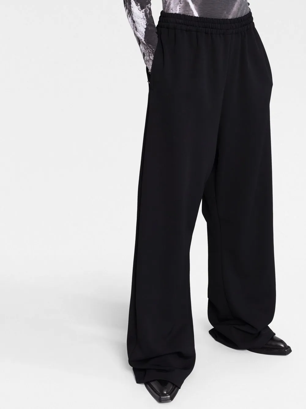 Shop Balenciaga Wide-leg Trousers In Black