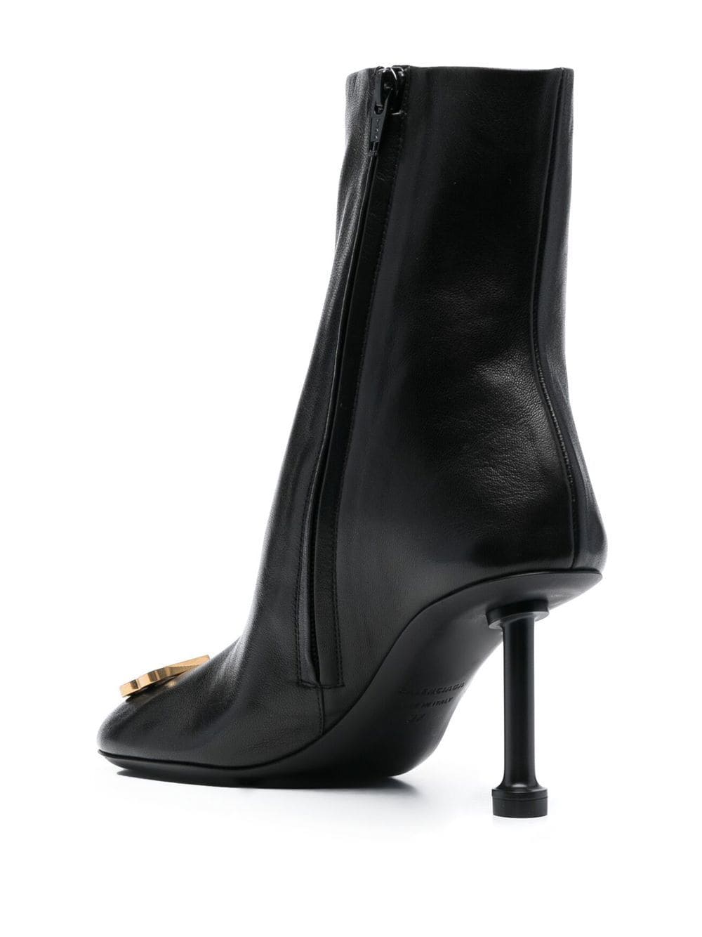 Shop Balenciaga Groupie Bootie 80mm Leather Boots In Black