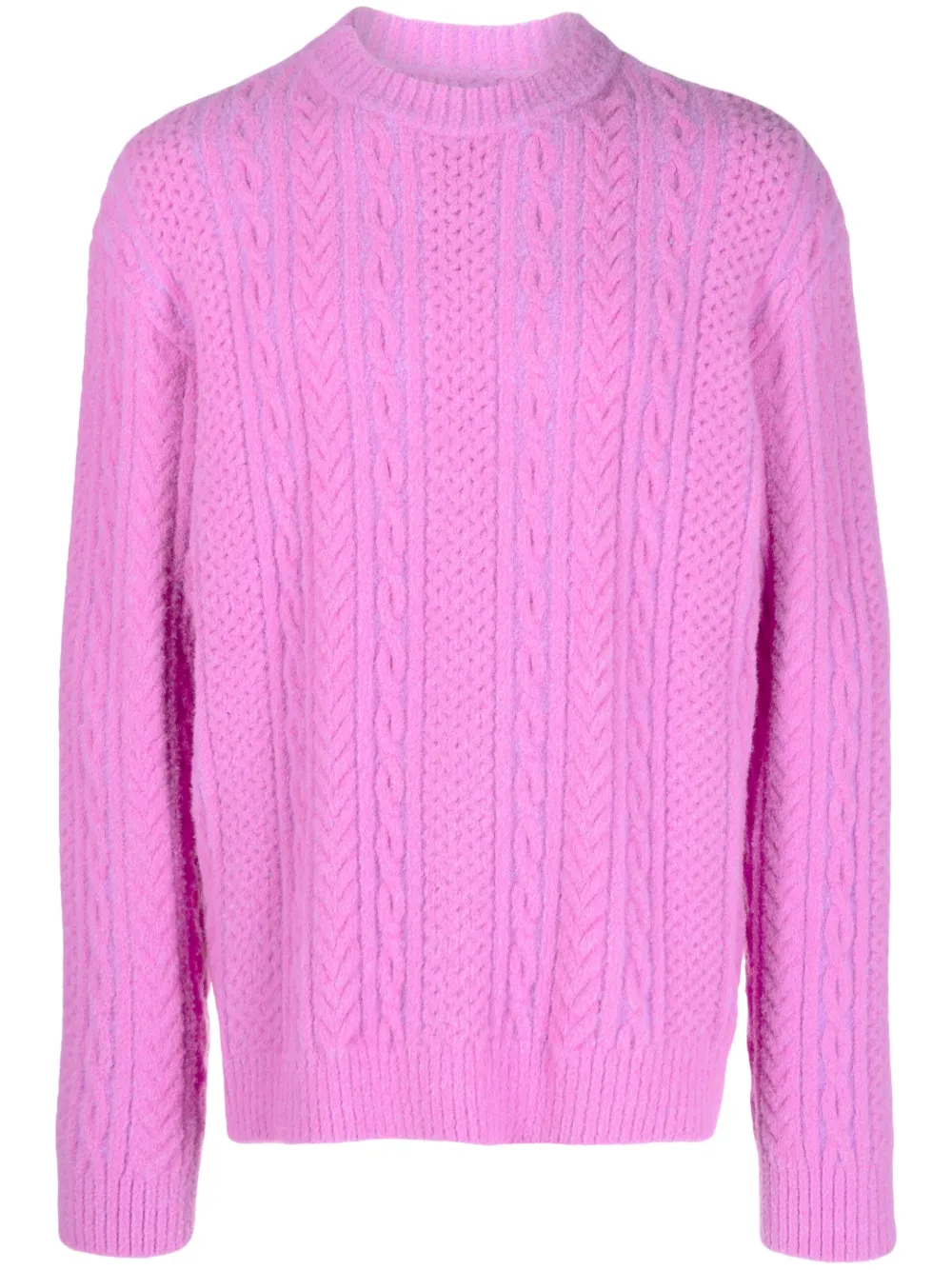 Agr Playful Cable Knit Sweater In Pink