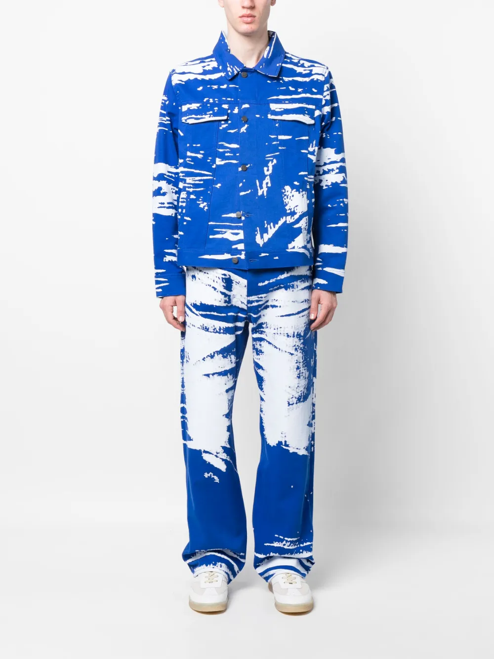 AGR Jeans met print - Blauw