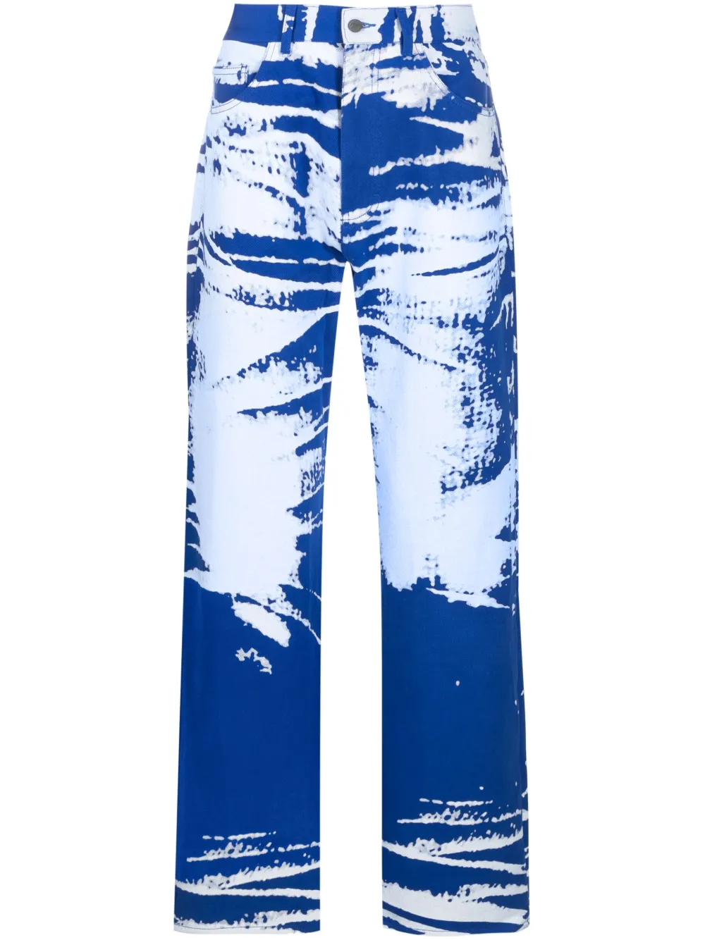 Agr Blue Graphic Print Denim Jeans