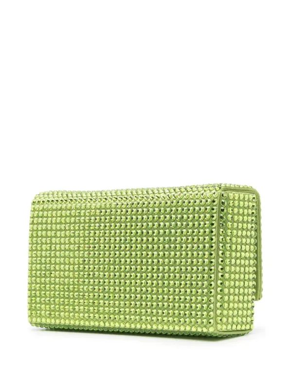 Green Superamina Paloma crystal-embellished clutch bag