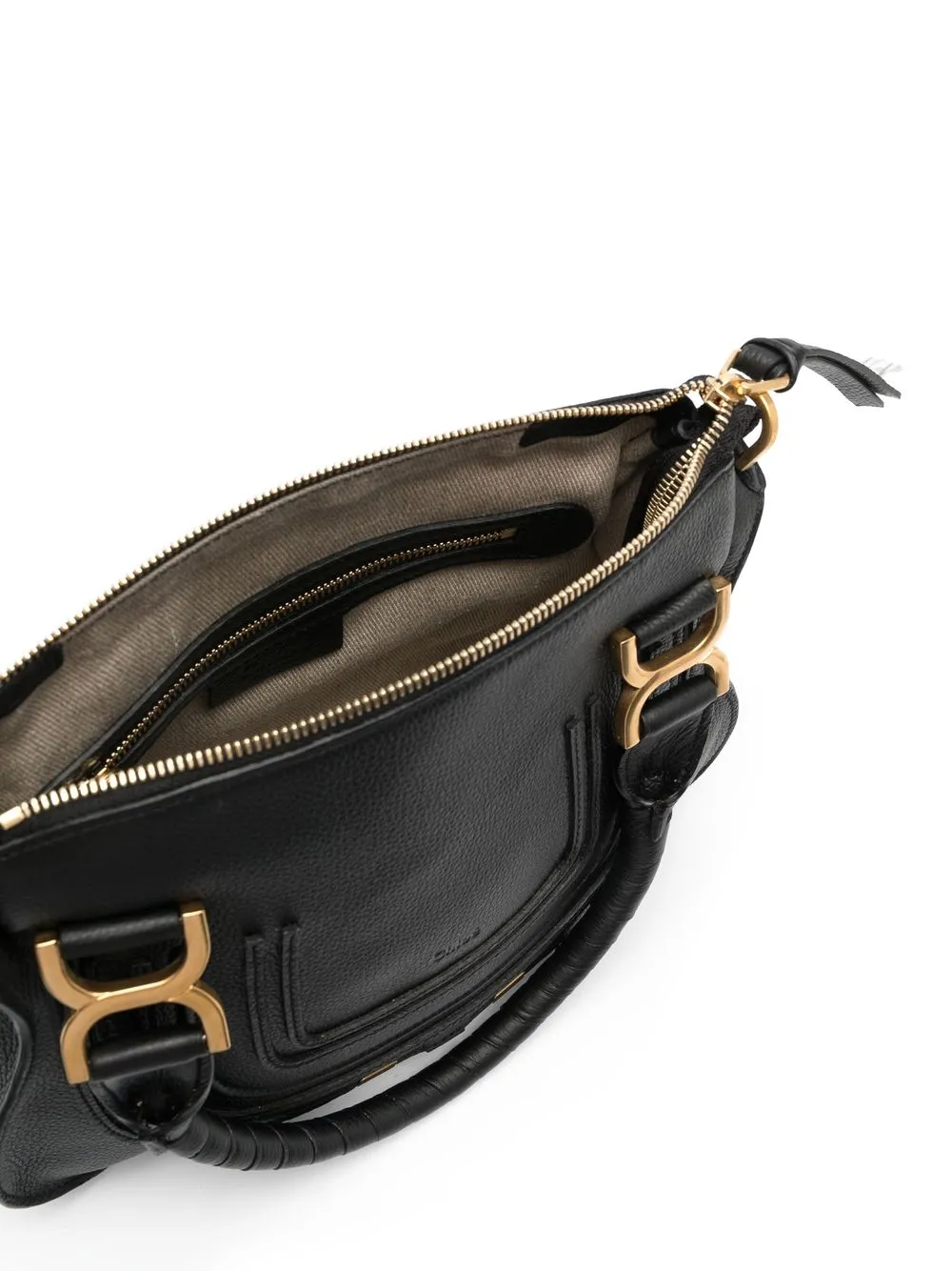 Chloé Women Marcie Small Leather Handbag In Black