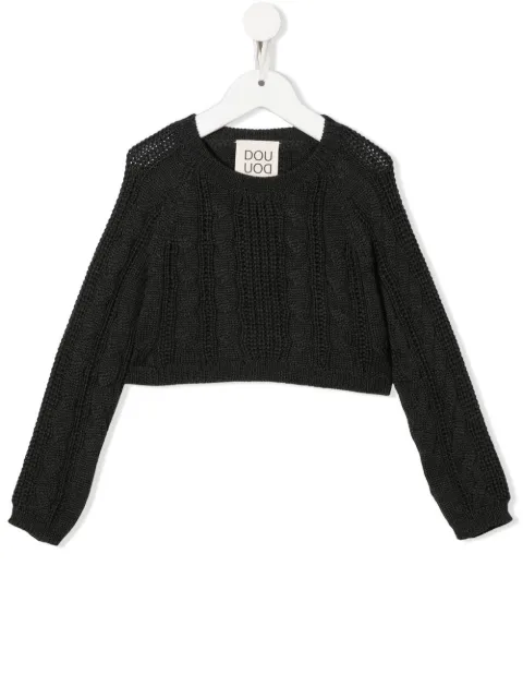 Douuod Kids cable knit wool jumper