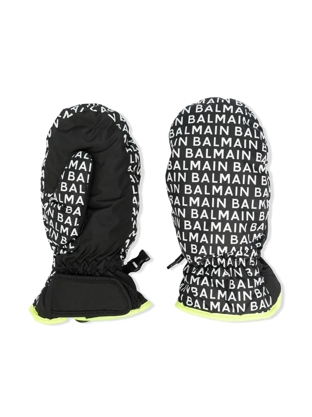 

Balmain Kids guantes con logo estampado - Negro