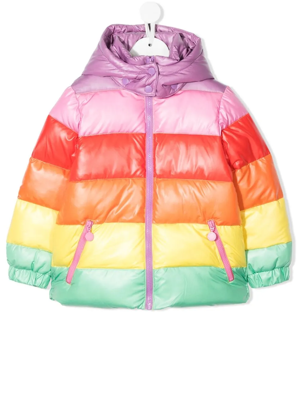 

Stella McCartney Kids chamarra capitonada con diseño block - Naranja