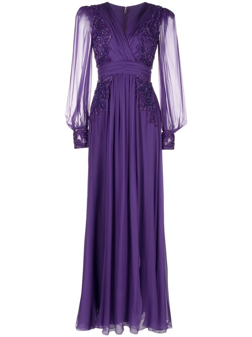 Zuhair Murad bead-embellished V-neck Evening Gown - Farfetch