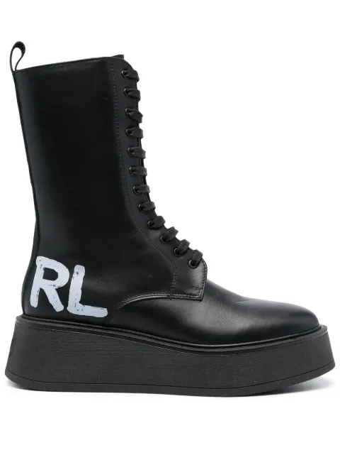 Karl Lagerfeld botines con agujetas y logo estampado 