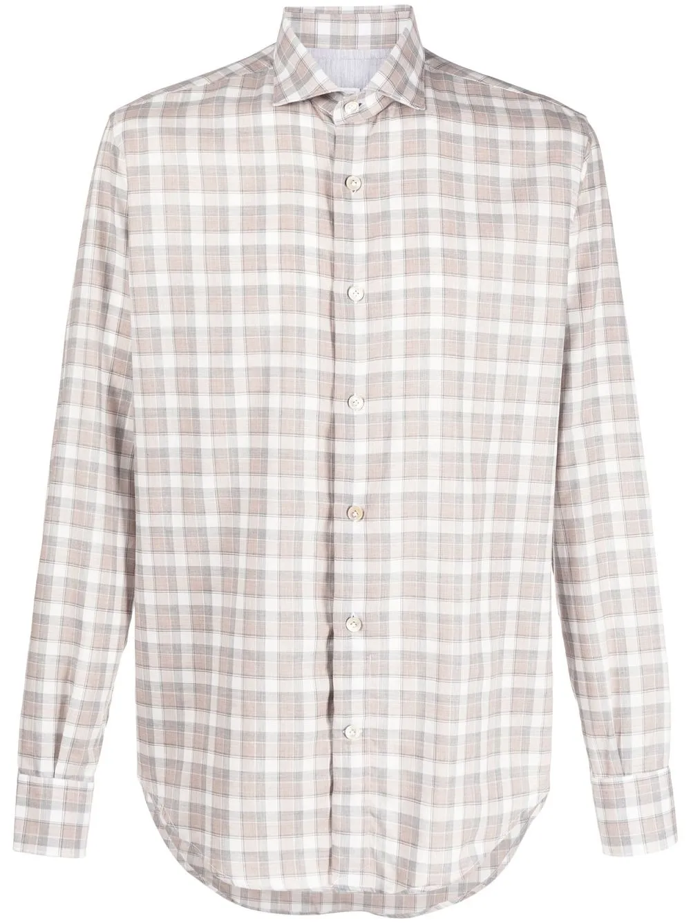 

Eleventy checked long-sleeve shirt - Brown