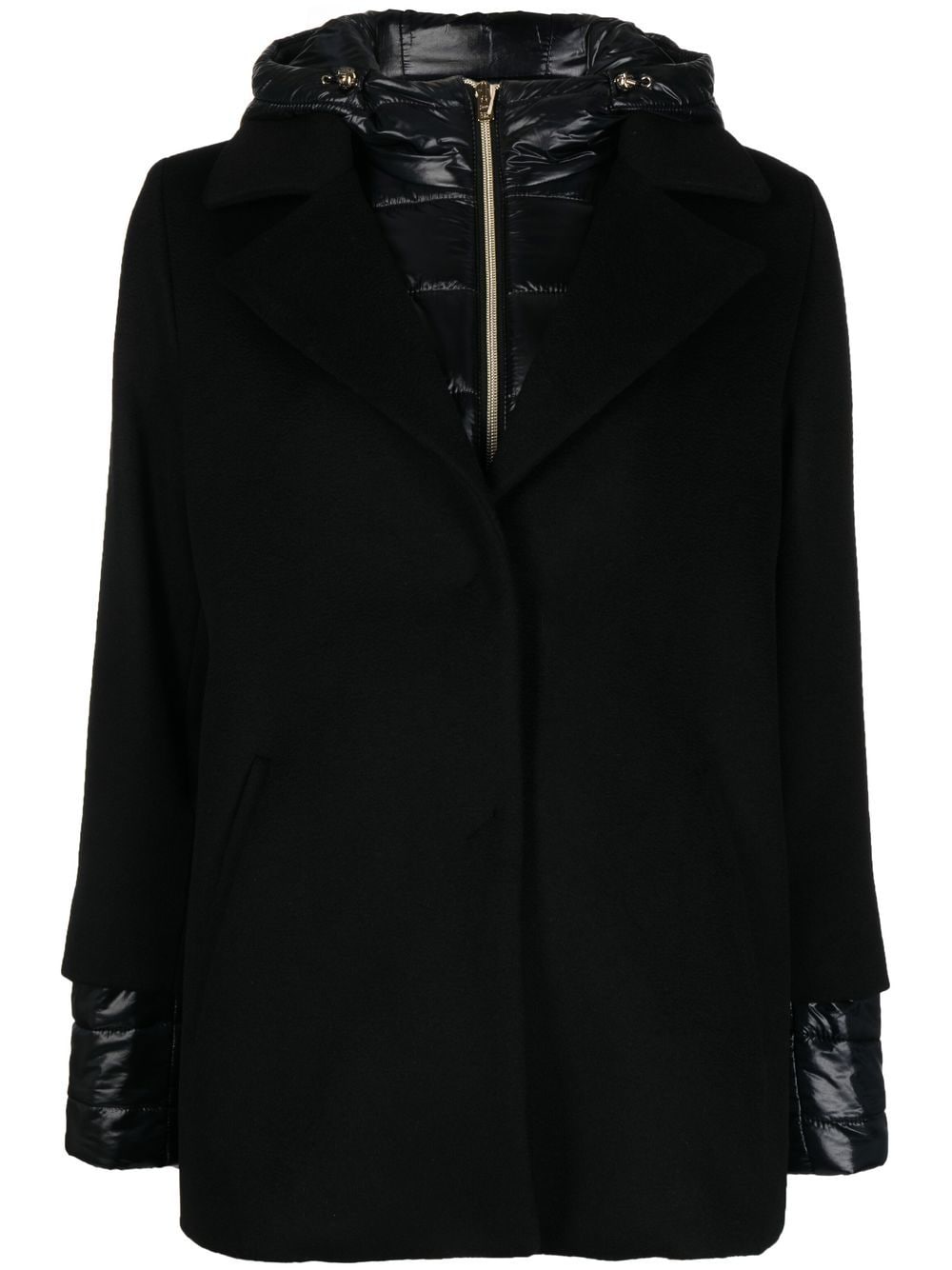 Herno layered-effect short cropped jacket - Black