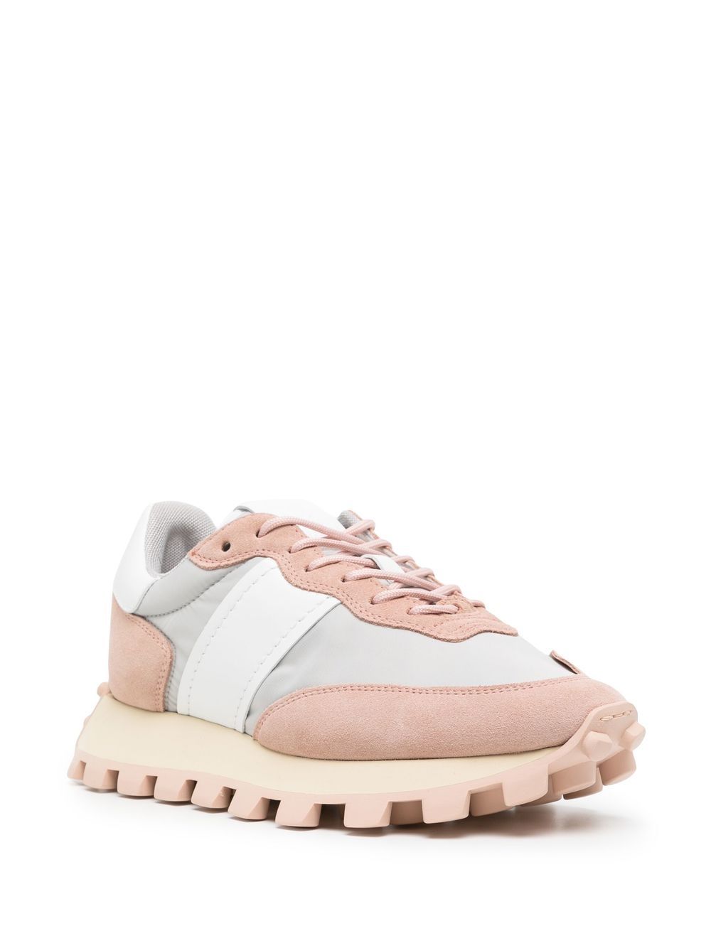 Shop Tod's Panelled Low-top Sneakers In Pink