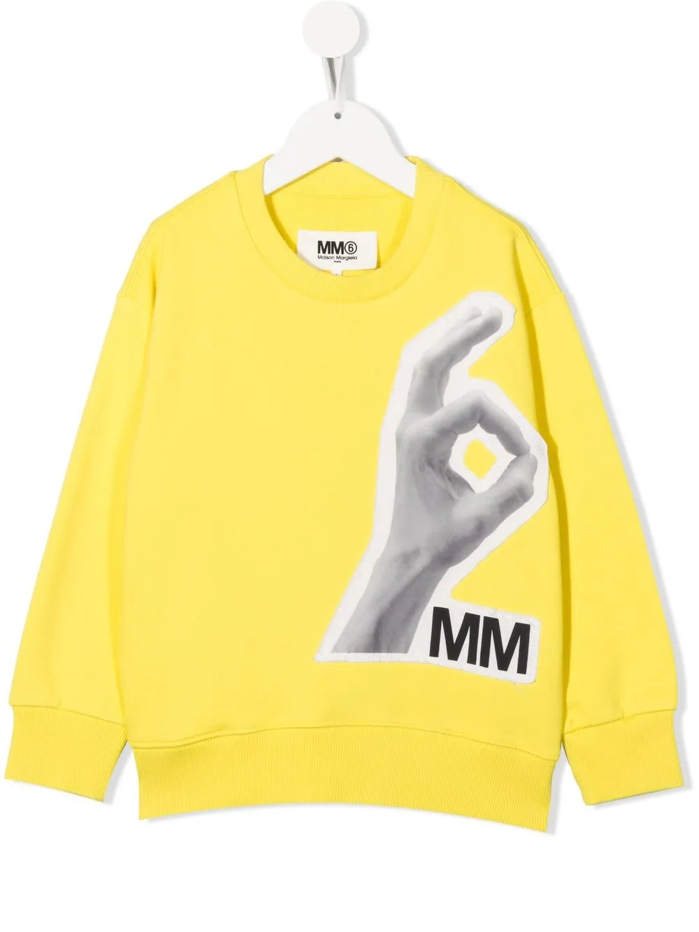 

MM6 Maison Margiela Kids graphic-appliqué crew-neck sweatshirt - Yellow