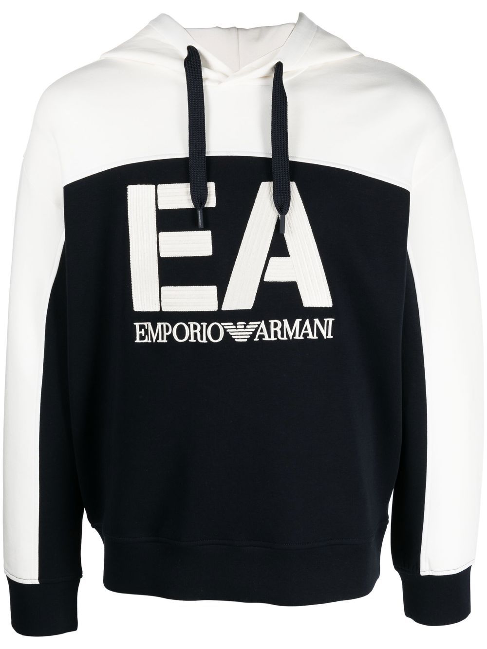 Emporio Armani embroidered-logo Drawstring Hoodie - Farfetch