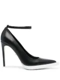 GCDS 110mm pointed leather pumps - Black