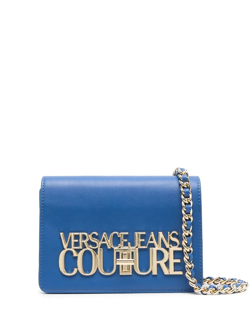 

Versace Jeans Couture bolsa crossbody con placa del logo - Azul