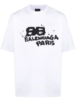 Balenciaga Ripped logo-print T-shirt - Farfetch