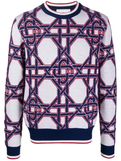 Casablanca intarsia-knit logo jumper