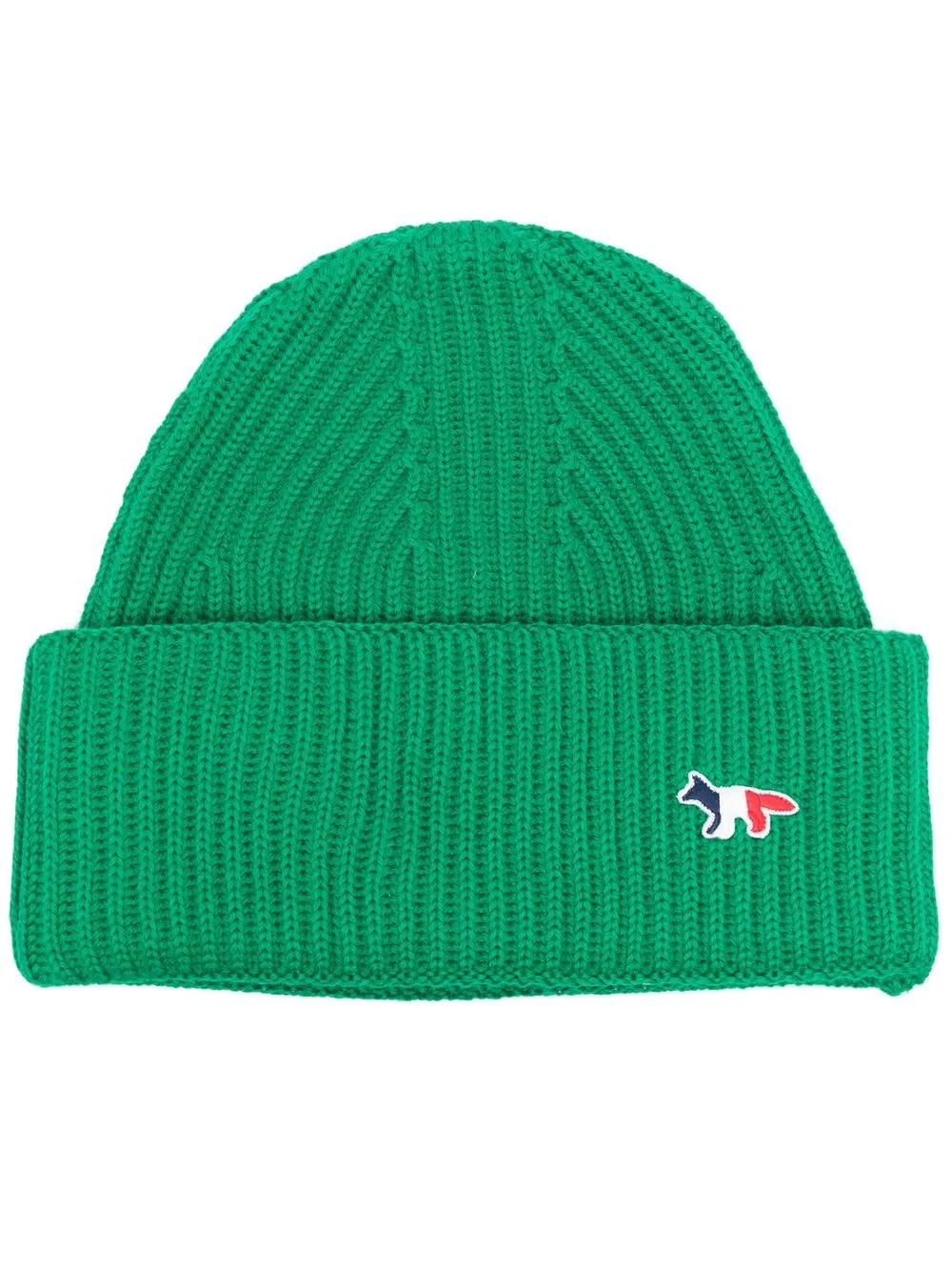 

Maison Kitsuné ribbed-knit wool beanie - Green