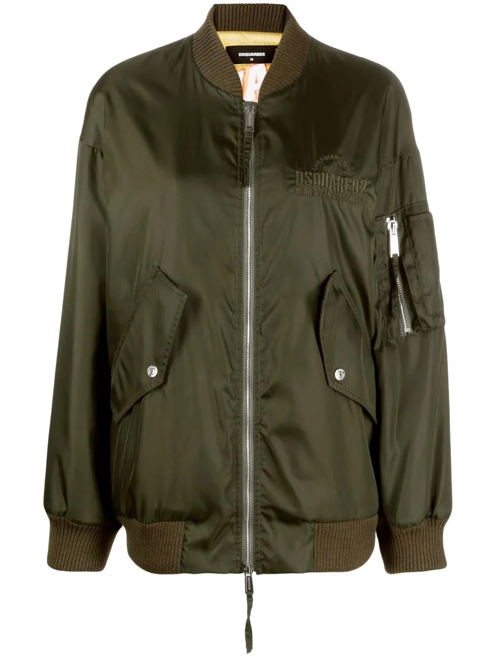 

Dsquared2 chamarra bomber con logo bordado - Verde