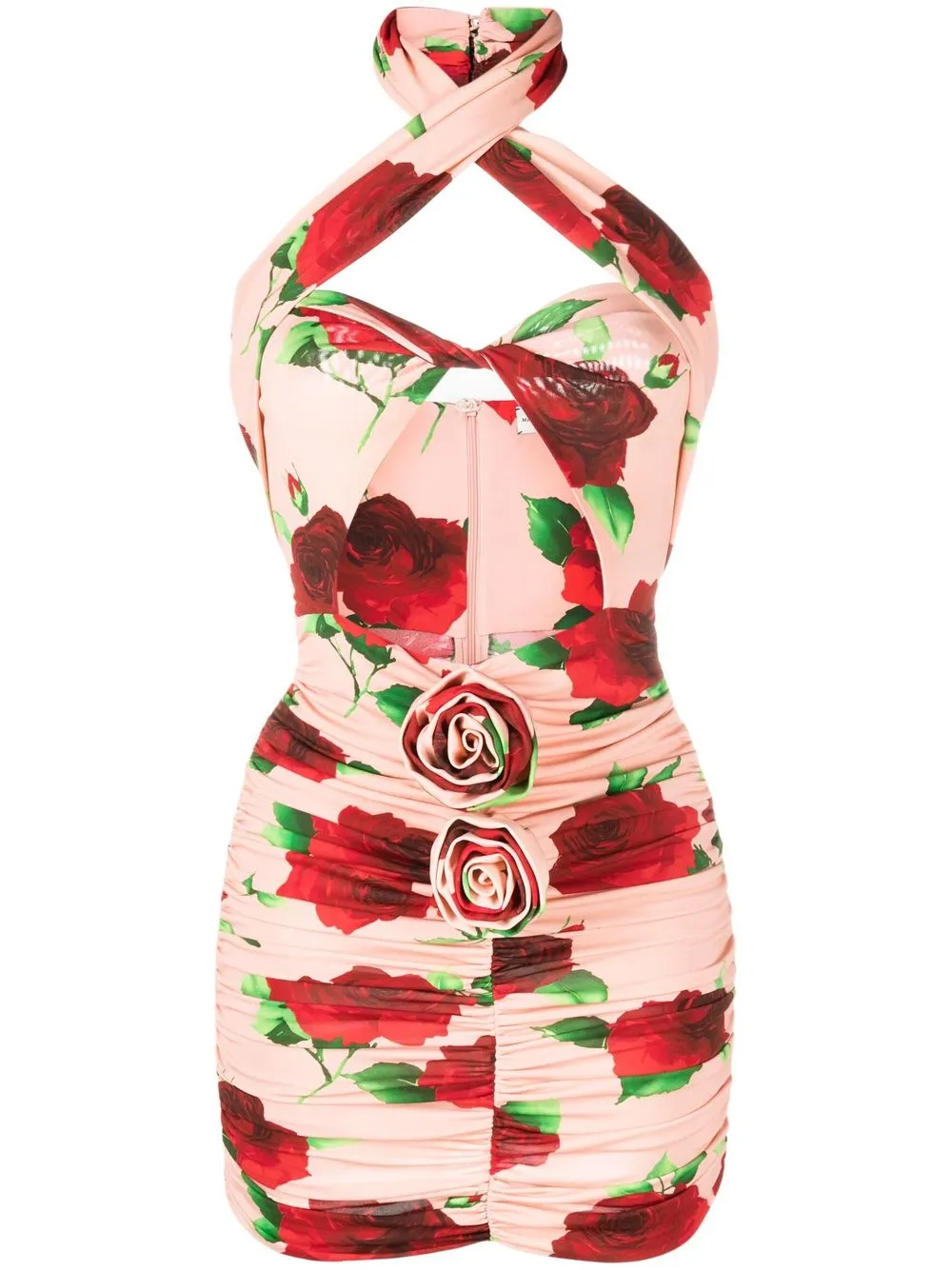 

Magda Butrym floral-print halterneck minidress - Pink