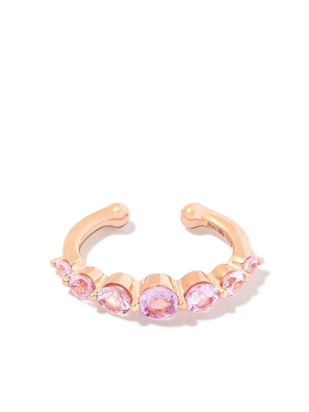 Shop Shay 18kt Rose Gold Sapphire Ear Cuff In 粉色