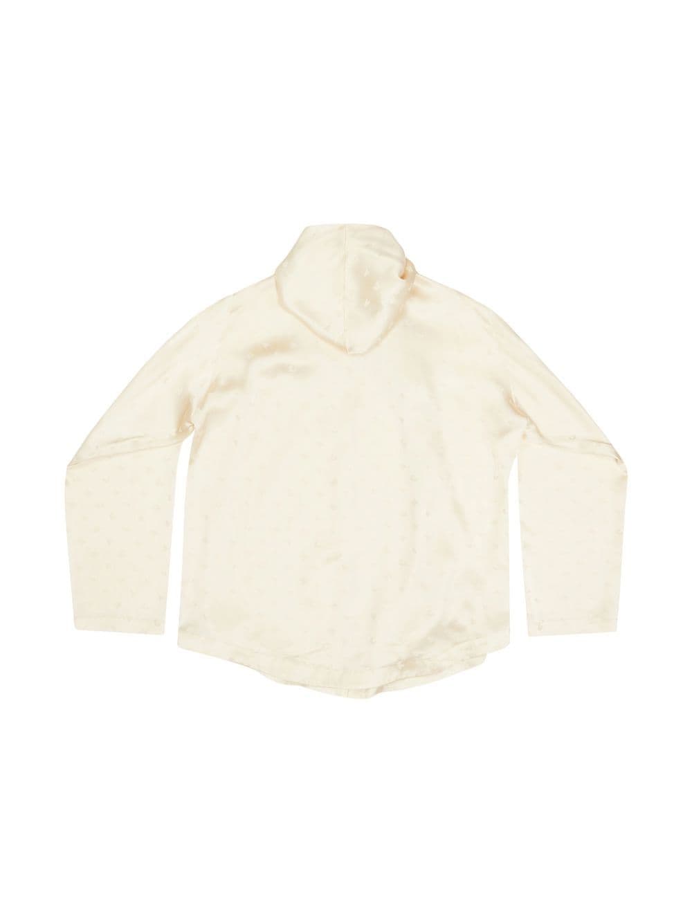 Shop Balenciaga Letters Hooded Blouse In Neutrals