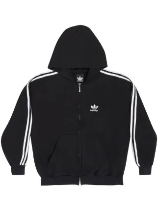 Balenciaga x Adidas 3-Stripes zip-front Hoodie - Farfetch