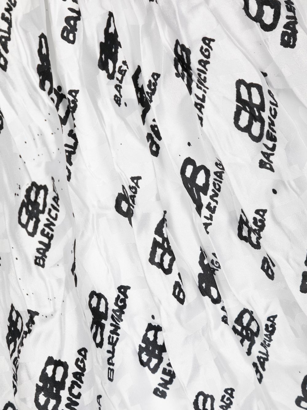 Shop Balenciaga Silk Logo-print Scarf In Black
