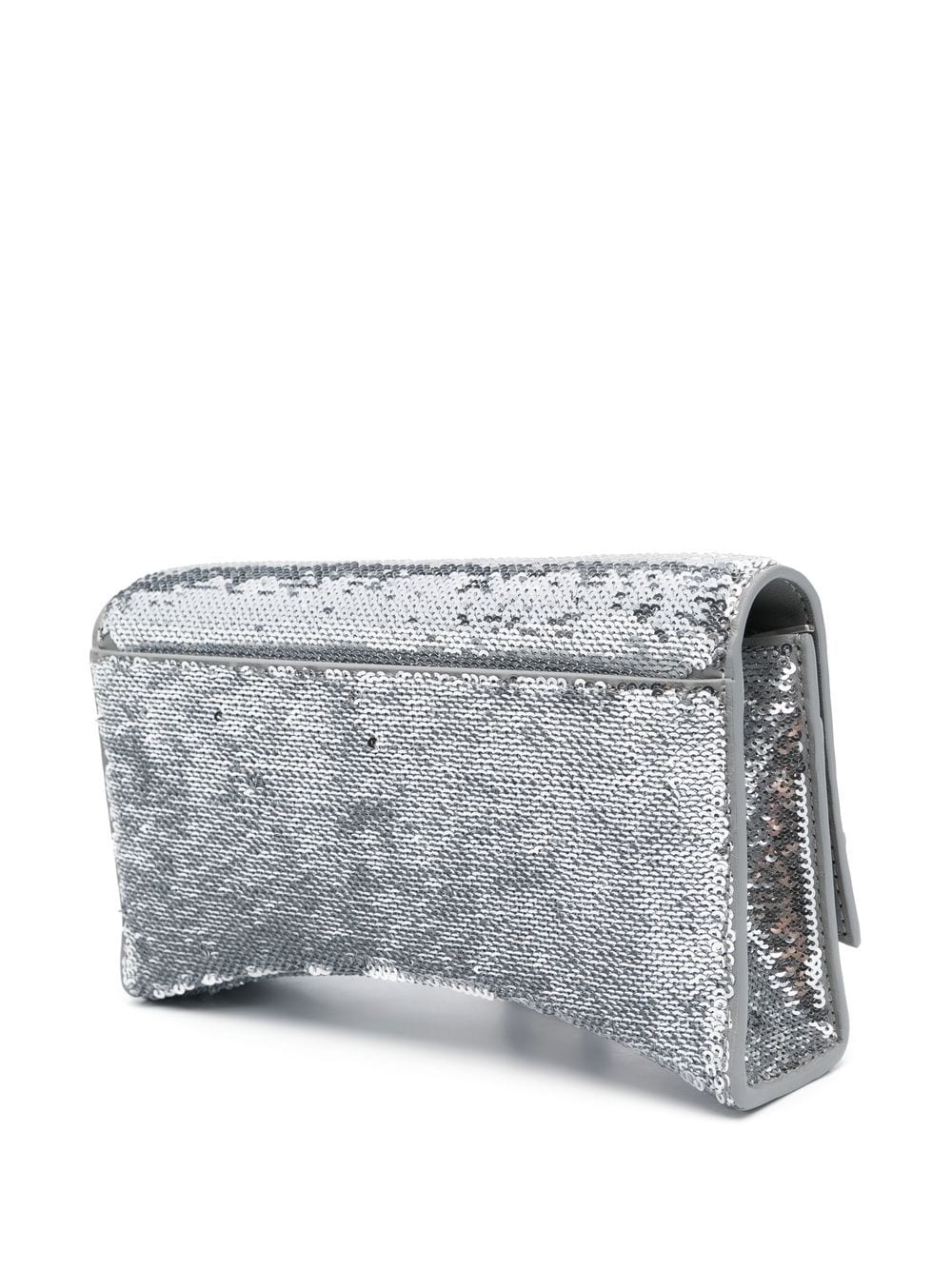 balenciaga hourglass wallet on chain silver glitter